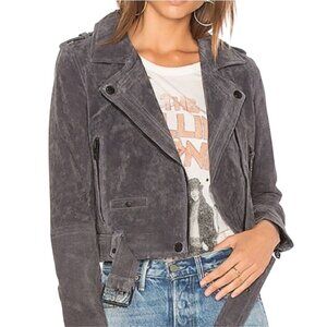 Blank NYC Gray Suede Moto Biker Jacket Size XS